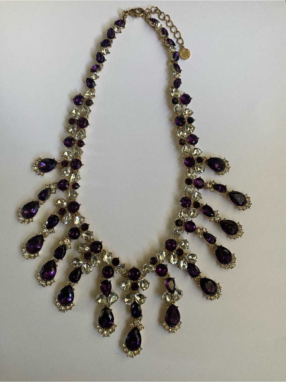 Charter Club Gold-Tone Necklace with Purple and Clear Stones